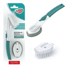 Kit-Esponja-E-Escova-Dispenser-Para-Detergente---Flash-Limp